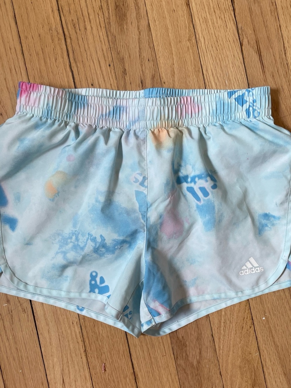 adidas Pastel Blue Tie-Dye Athletic Shorts